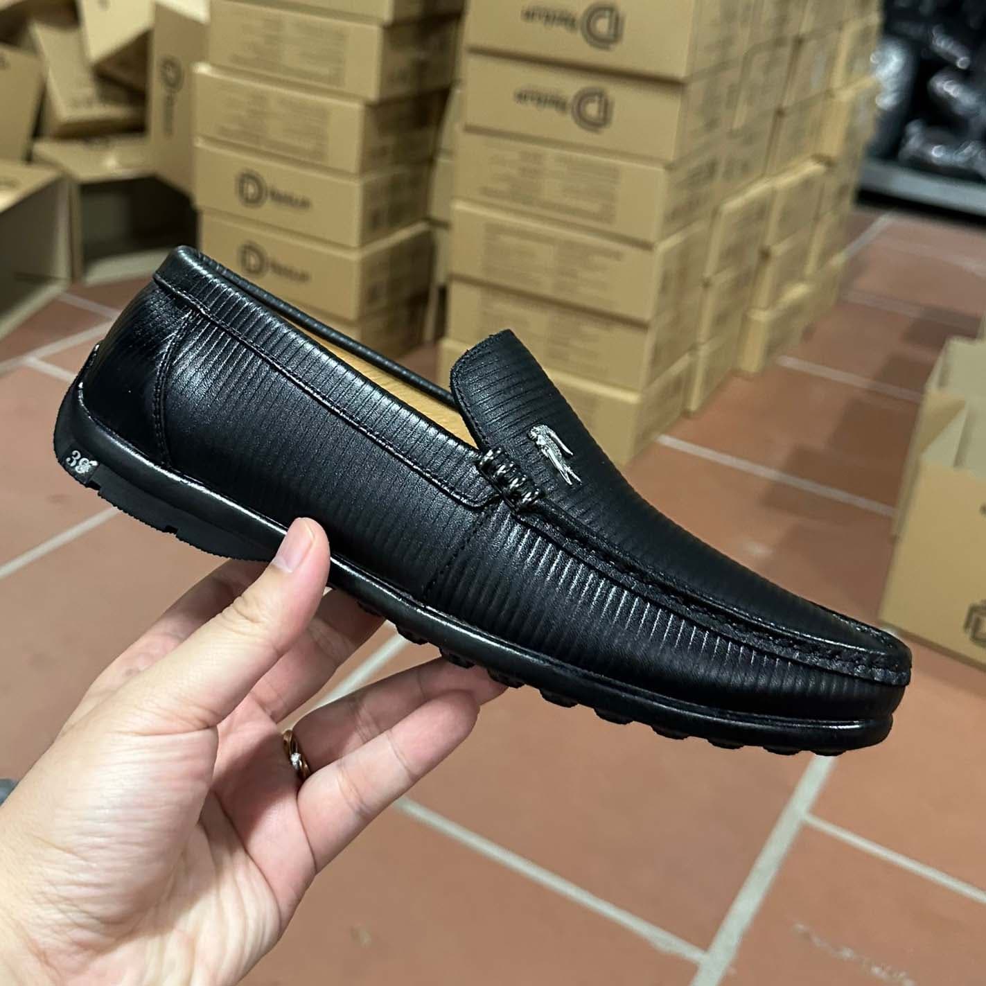 LD31 - Giày Lười Da Đen Trơn Nam