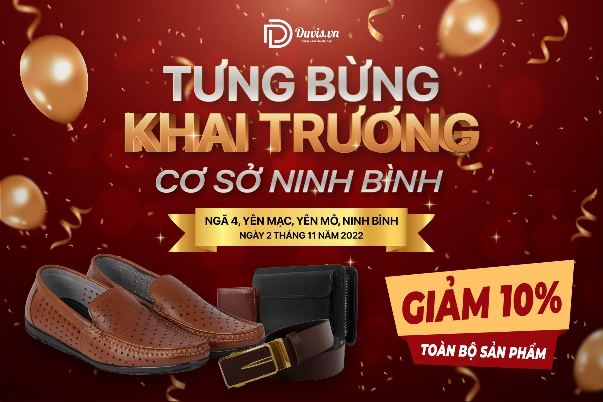 Duvis Khai Trương Cơ Sở Ninh Bình - Đồng Giá 199k Giày Nam Da Bò