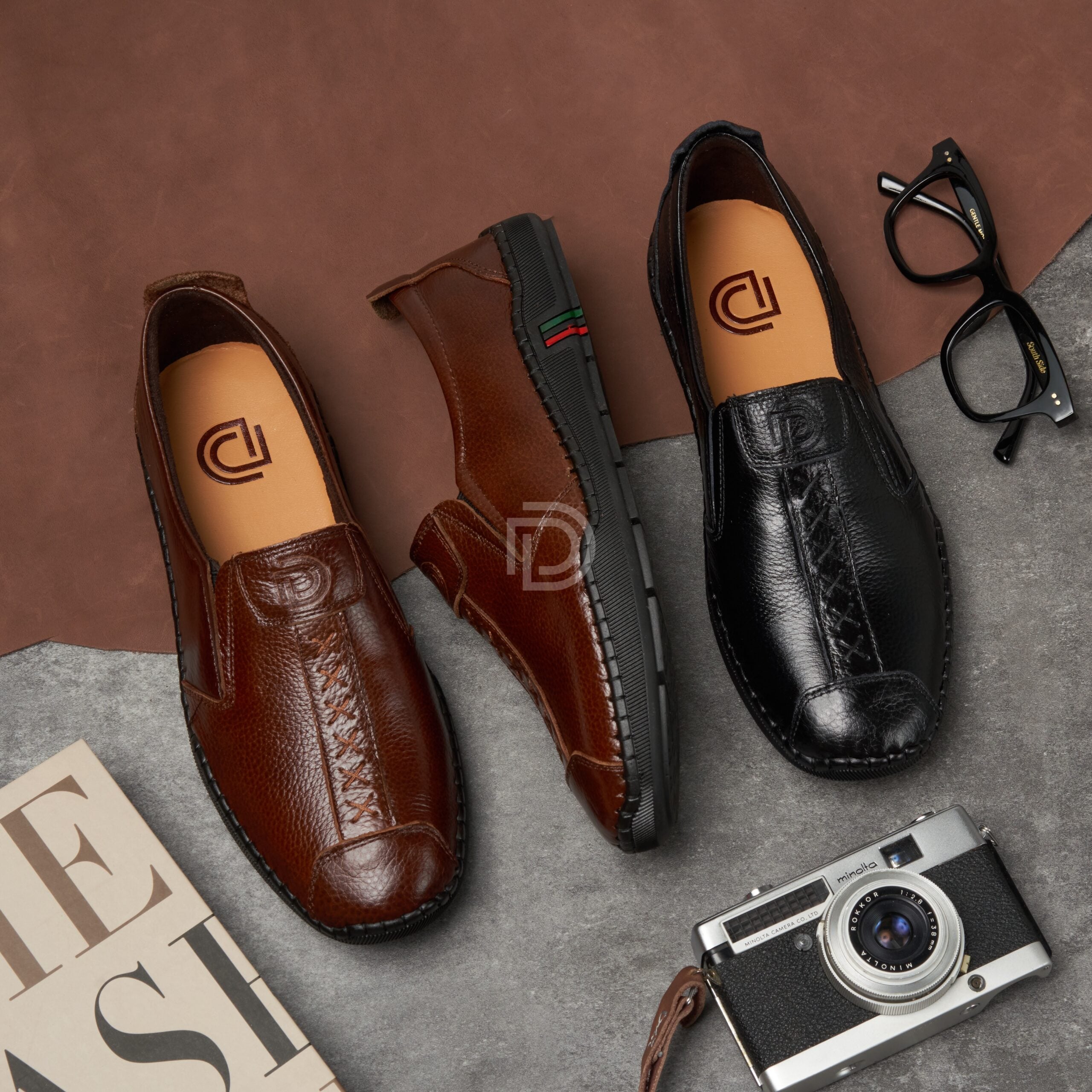 L056 - Đôi giày lười da bò ảnh 2