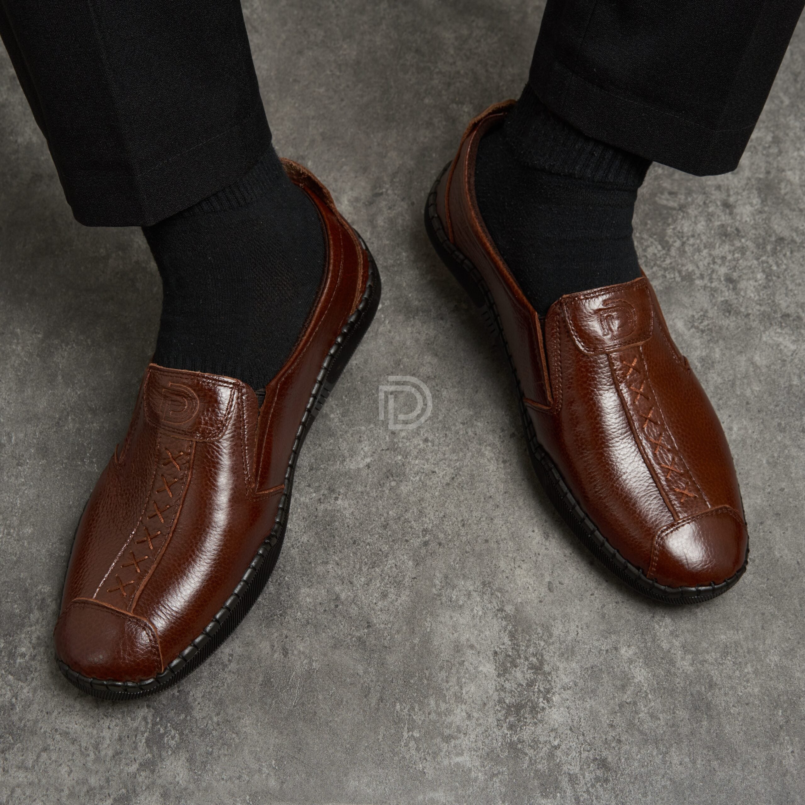 L056 - Đôi giày lười da bò ảnh 4