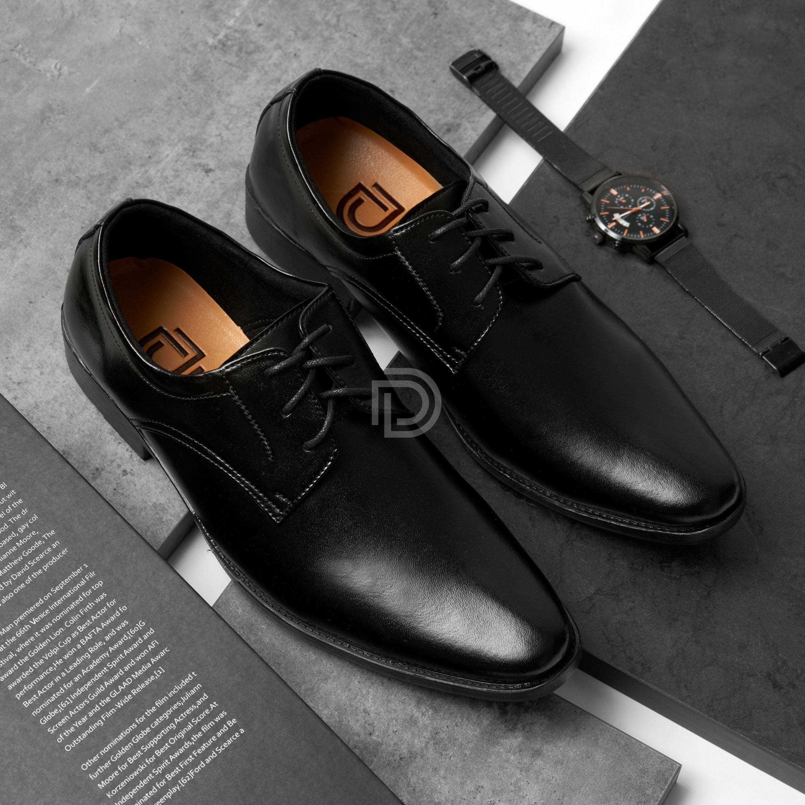 CS20 - Giày tây nam da đen ảnh 3