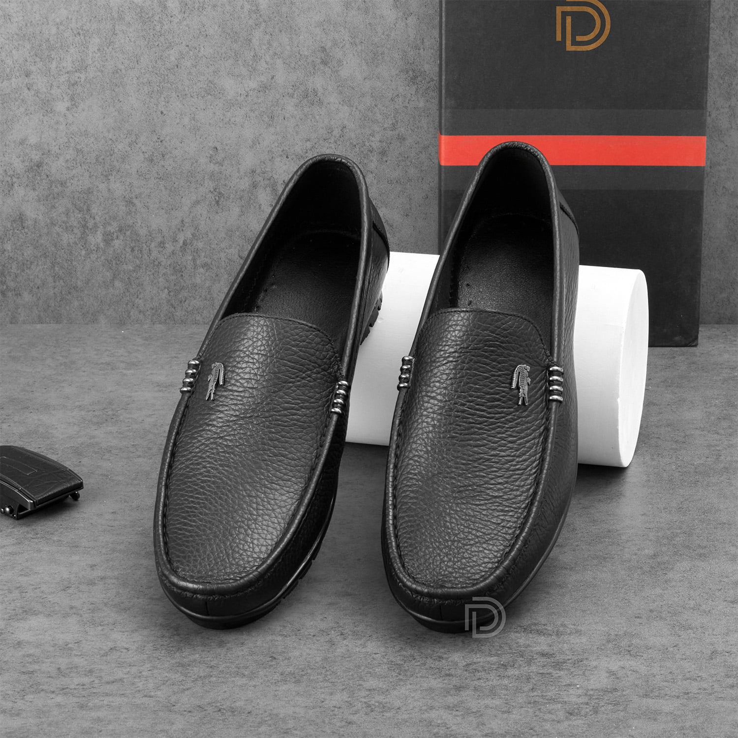 LD020 - Giày lười nam đen ảnh 4